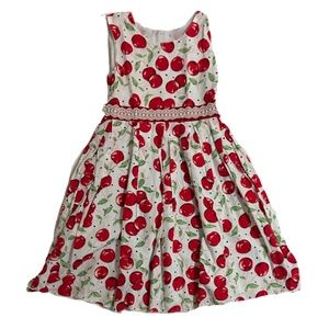 White and Red Cherry Printed Dress from Big Joy
